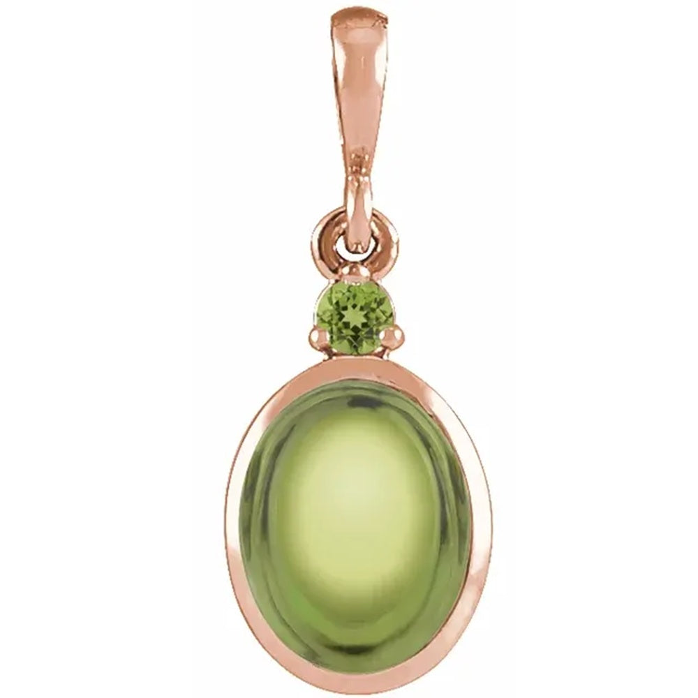 14k Natural Peridot Pendant, Peridot Charm, August Birthstone
