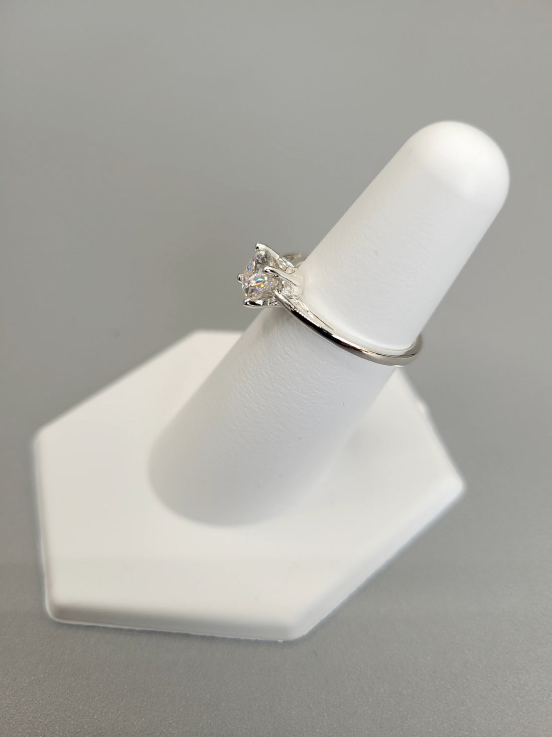 Nickel Free Sterling Silver Moissanite Engagement Ring