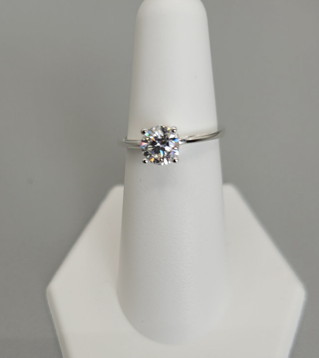 Nickel Free Sterling Silver Moissanite Engagement Ring
