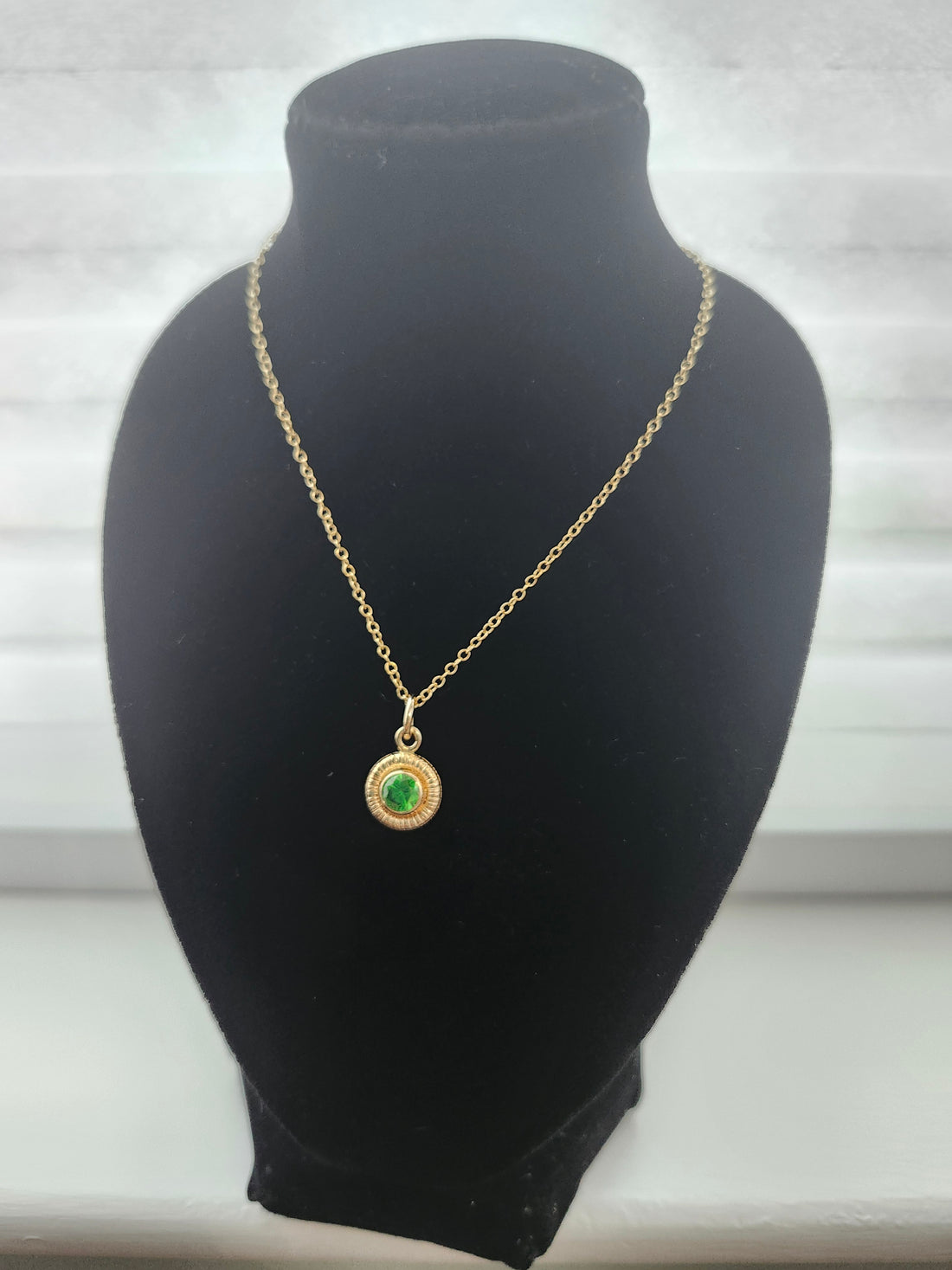 14k Yellow Gold Filled Emerald Necklace