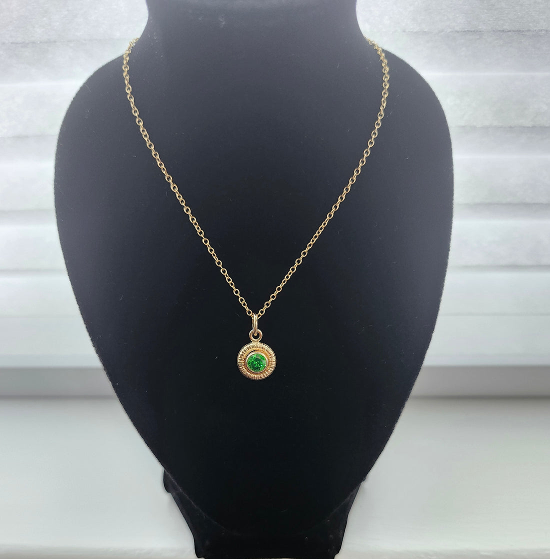 14k Yellow Gold Filled Emerald Necklace