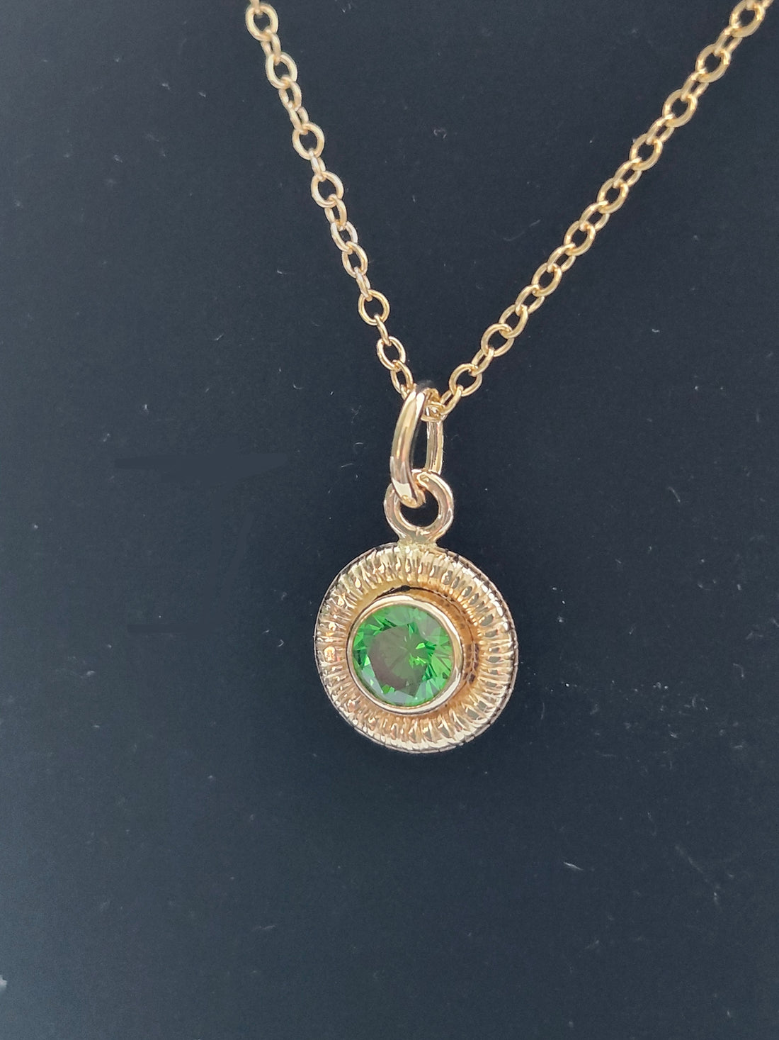14k Yellow Gold Filled Emerald Necklace