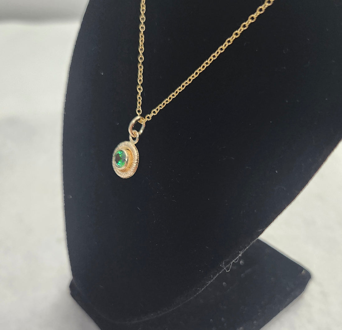 14k Yellow Gold Filled Emerald Necklace