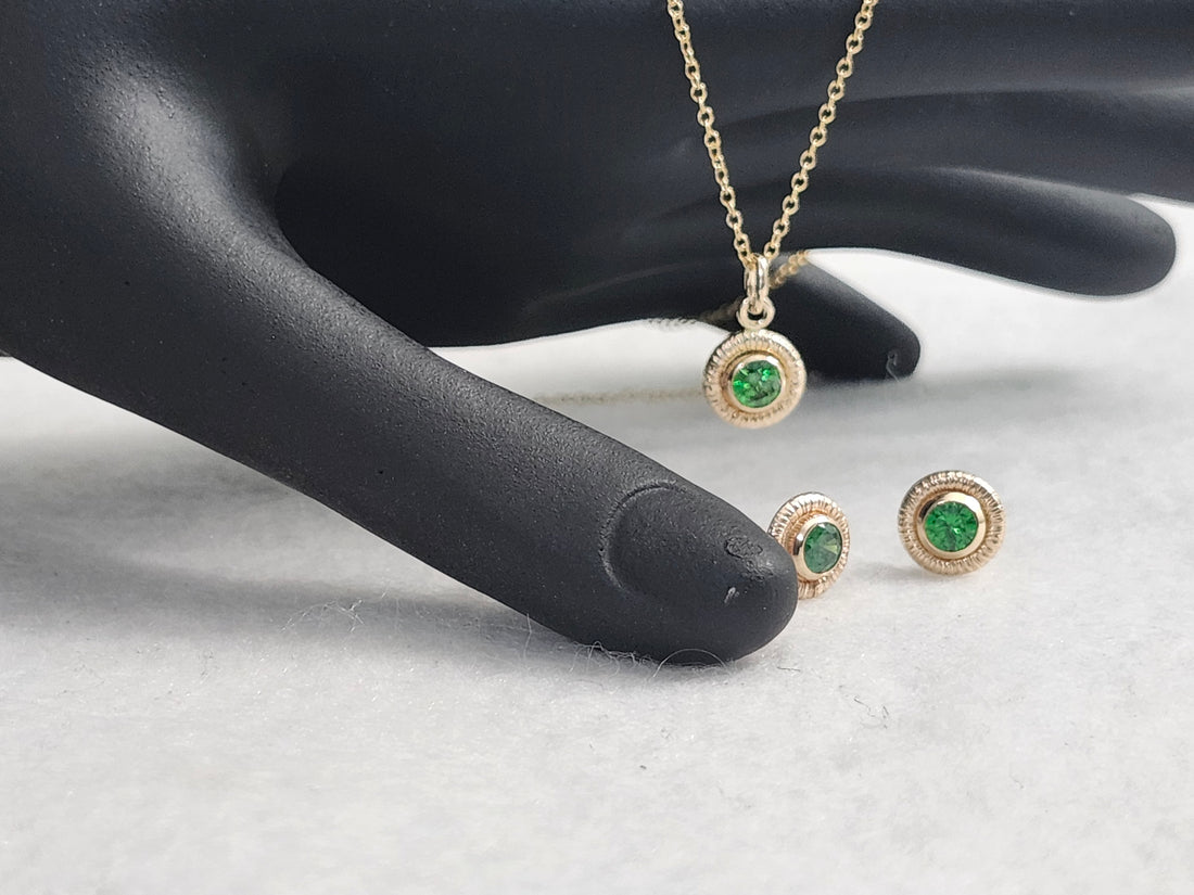 14k Yellow Gold Filled Emerald Necklace