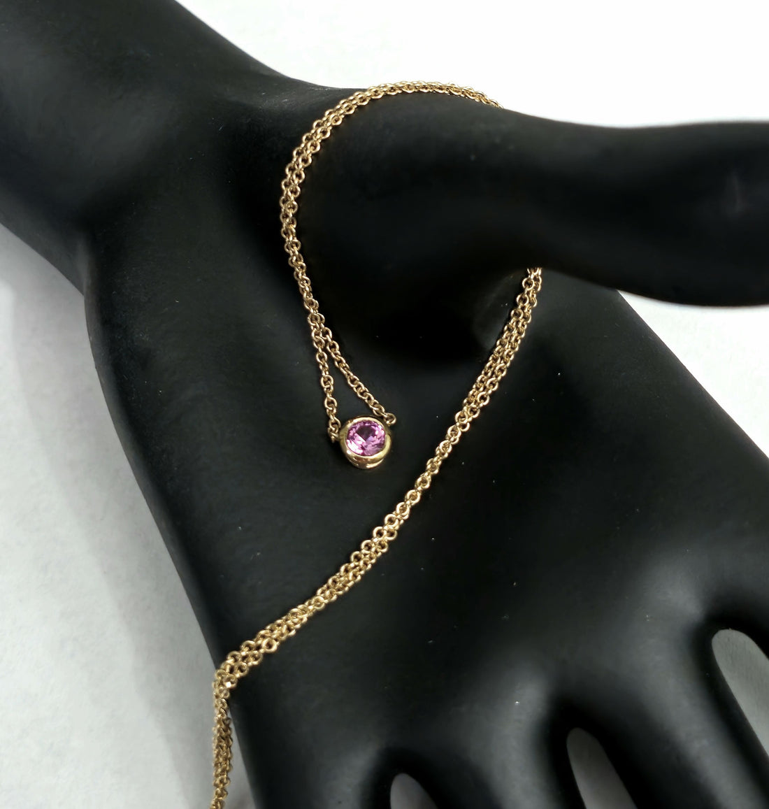 AAA Pink Tourmaline 14k Gold Birthstone Necklace, October Birthstone