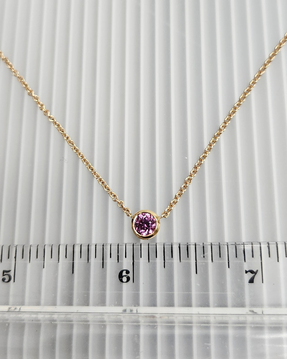 AAA Pink Tourmaline 14k Gold Birthstone Necklace, October Birthstone
