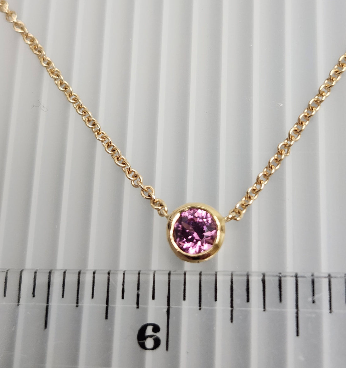AAA Pink Tourmaline 14k Gold Birthstone Necklace, October Birthstone