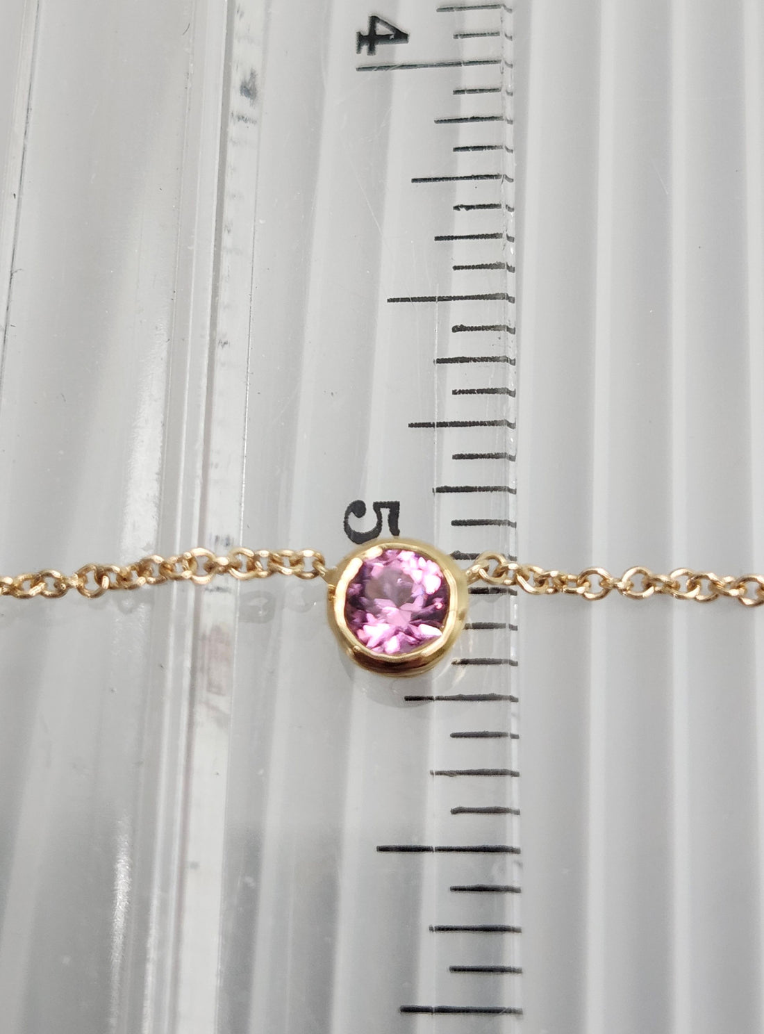 AAA Pink Tourmaline 14k Gold Birthstone Necklace, October Birthstone