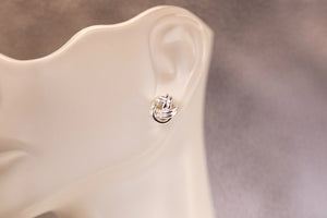 Silver Knot Earrings, Knot Stud Earrings, Simple Silver Earrings
