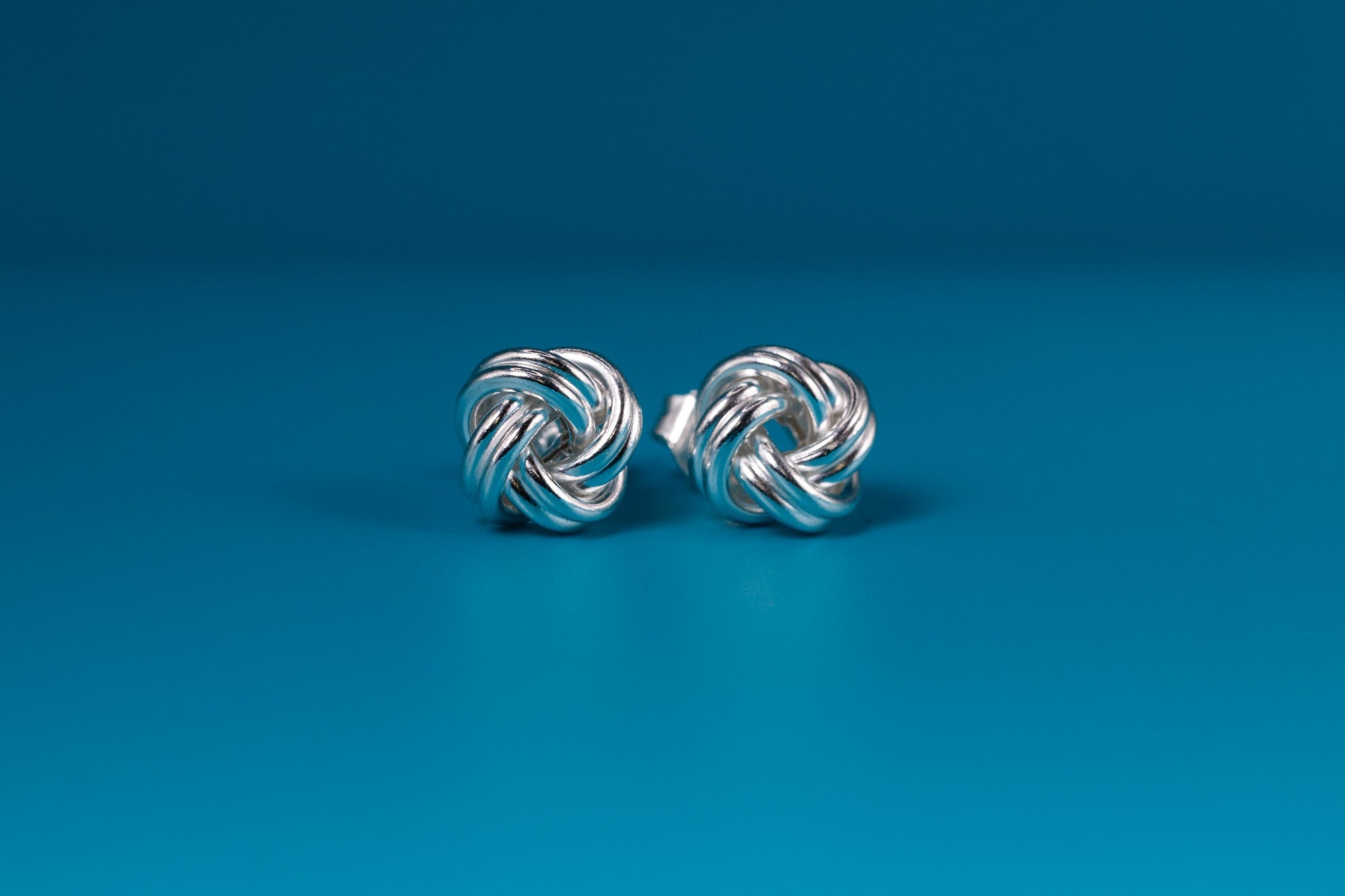 Silver Knot Earrings, Knot Stud Earrings, Simple Silver Earrings