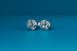 Silver Knot Earrings, Knot Stud Earrings, Simple Silver Earrings