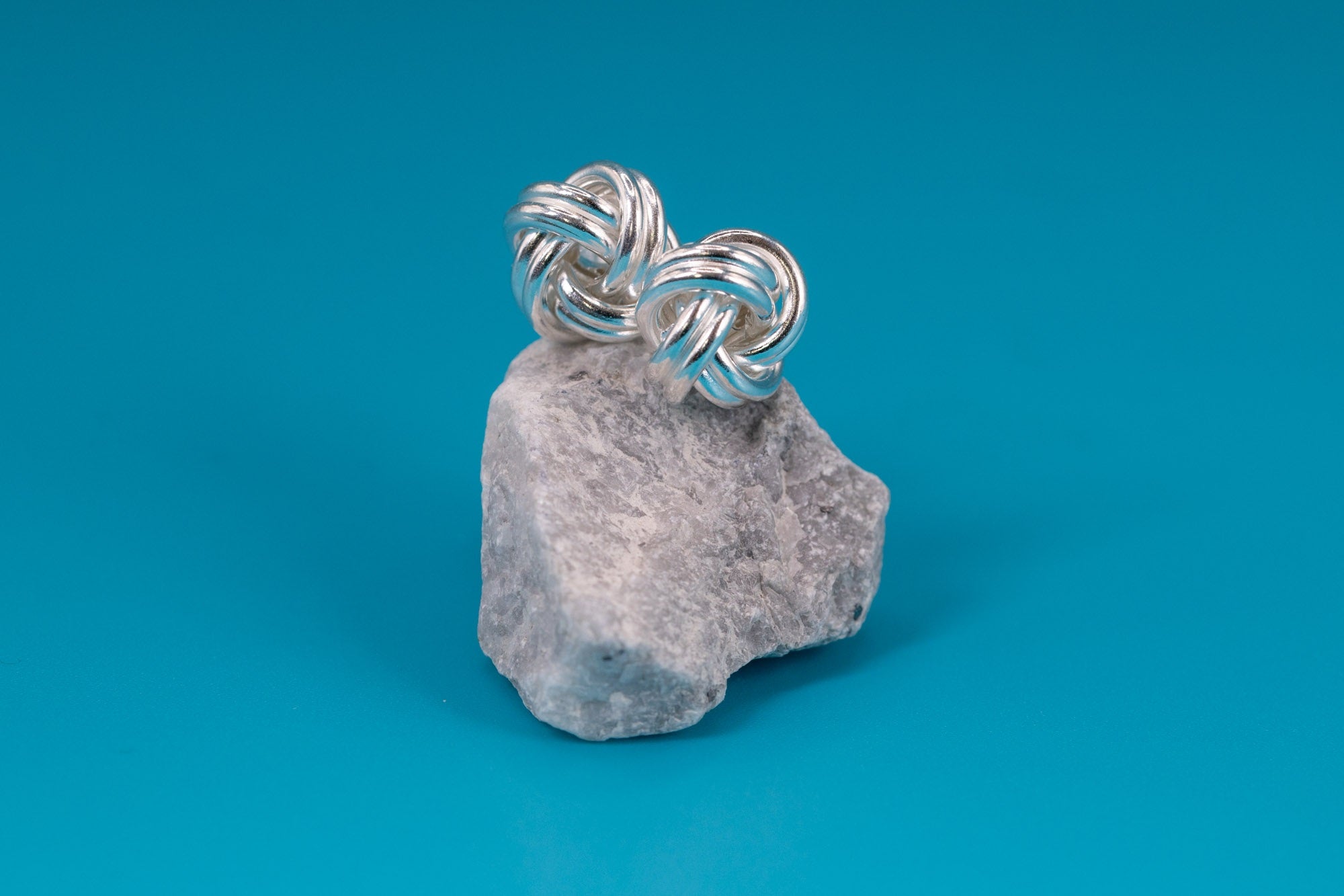 Silver Knot Earrings, Knot Stud Earrings, Simple Silver Earrings