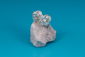 Silver Knot Earrings, Knot Stud Earrings, Simple Silver Earrings