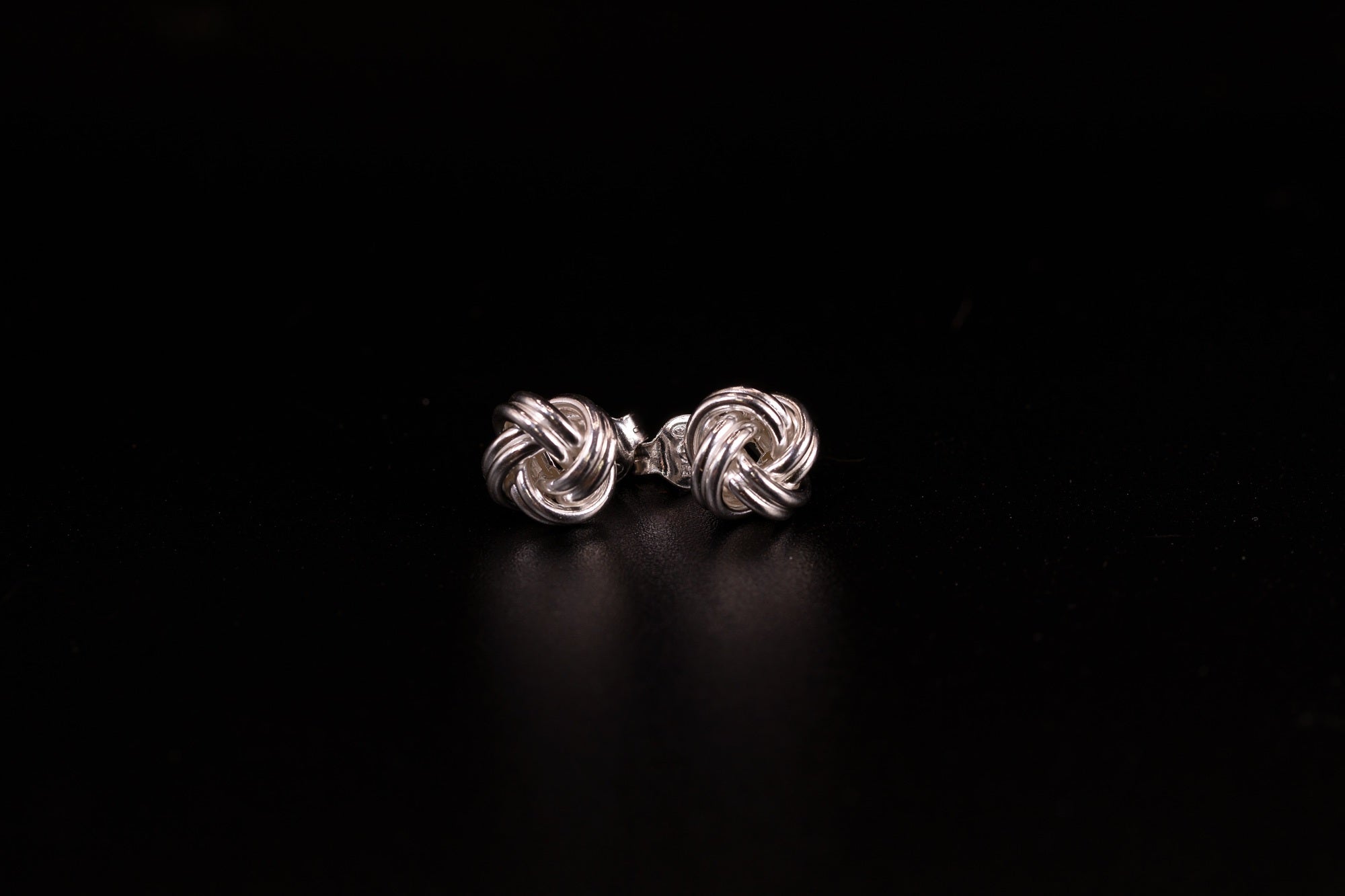 Silver Knot Earrings, Knot Stud Earrings, Simple Silver Earrings