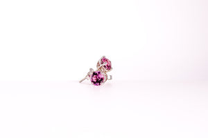 14k Gold Umbalite Garnet Earrings, Natural Garnet Studs