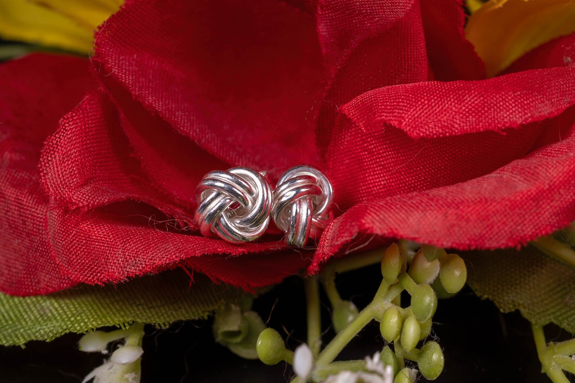 Silver Knot Earrings, Knot Stud Earrings, Simple Silver Earrings