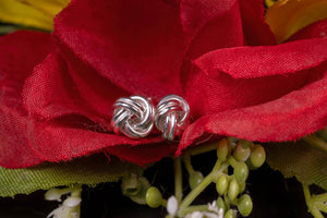 Silver Knot Earrings, Knot Stud Earrings, Simple Silver Earrings
