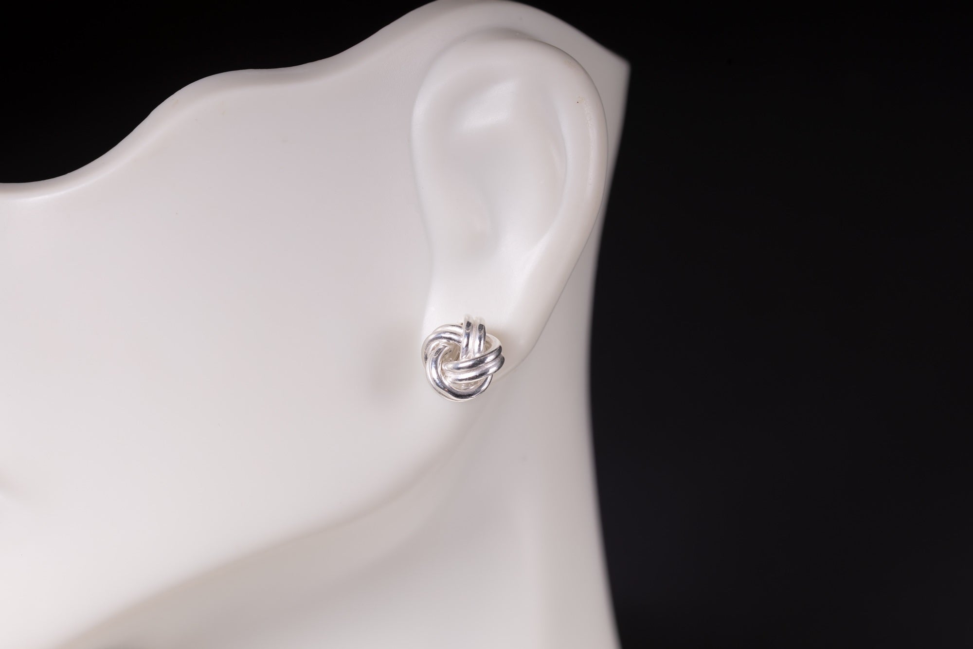 Silver Knot Earrings, Knot Stud Earrings, Simple Silver Earrings