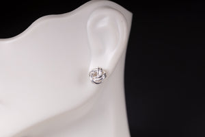 Silver Knot Earrings, Knot Stud Earrings, Simple Silver Earrings