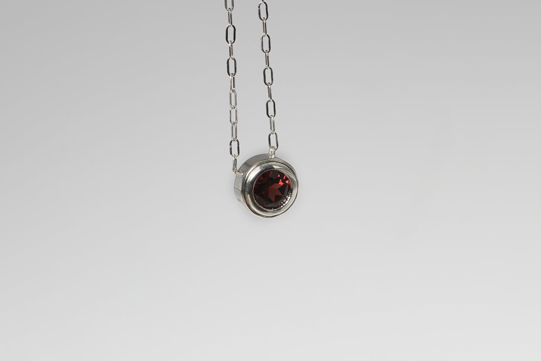 Natural Mozambique Garnet Necklace in Nickel Free Silver, January Birthstone