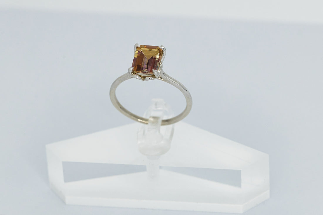 Sunrise Mystic Topaz Silver Engagement Ring