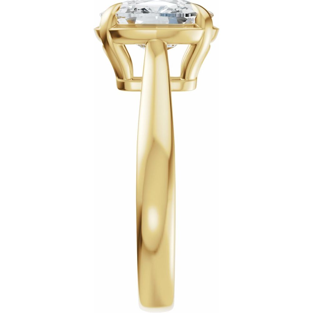 2.35 Carat Elongated Cushion Cut Diamond Engagement Ring in 14k Gold