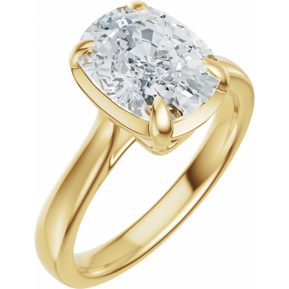 2.35 Carat Elongated Cushion Cut Diamond Engagement Ring in 14k Gold