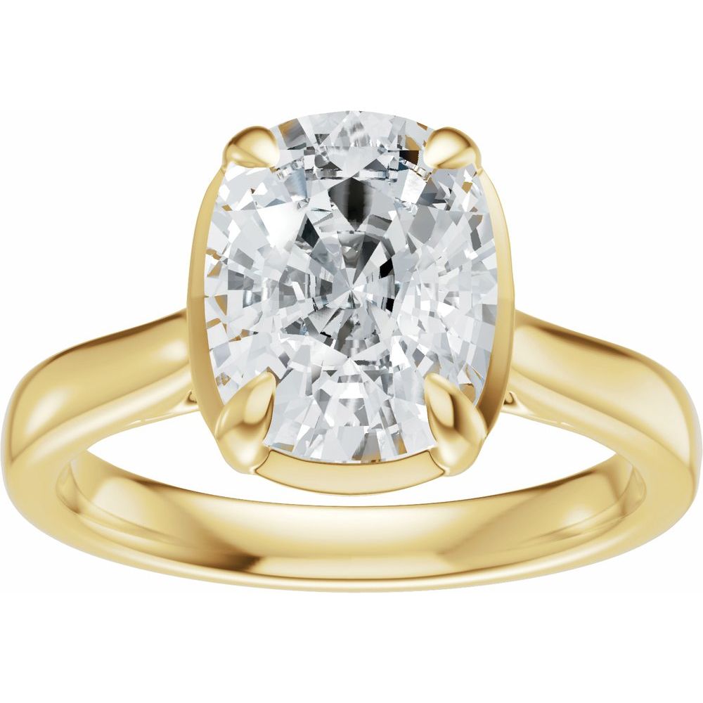 2.35 Carat Elongated Cushion Cut Diamond Engagement Ring in 14k Gold