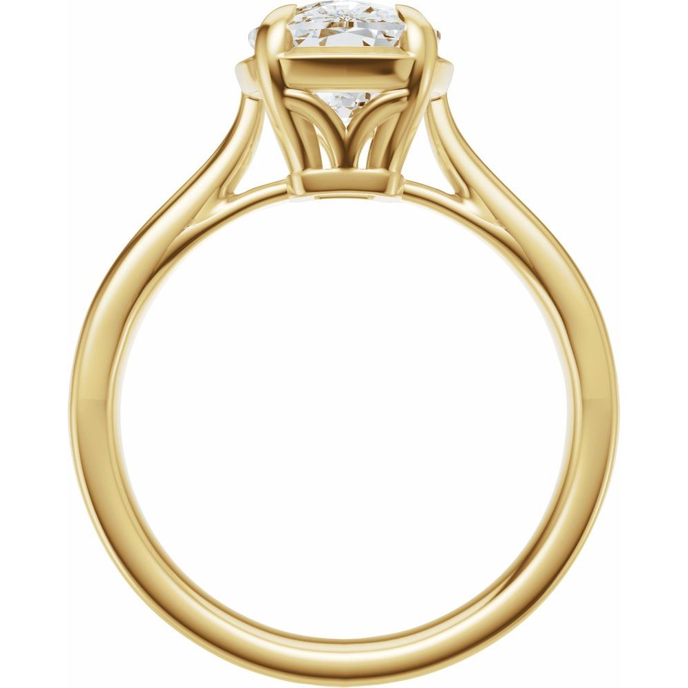 2.35 Carat Elongated Cushion Cut Diamond Engagement Ring in 14k Gold