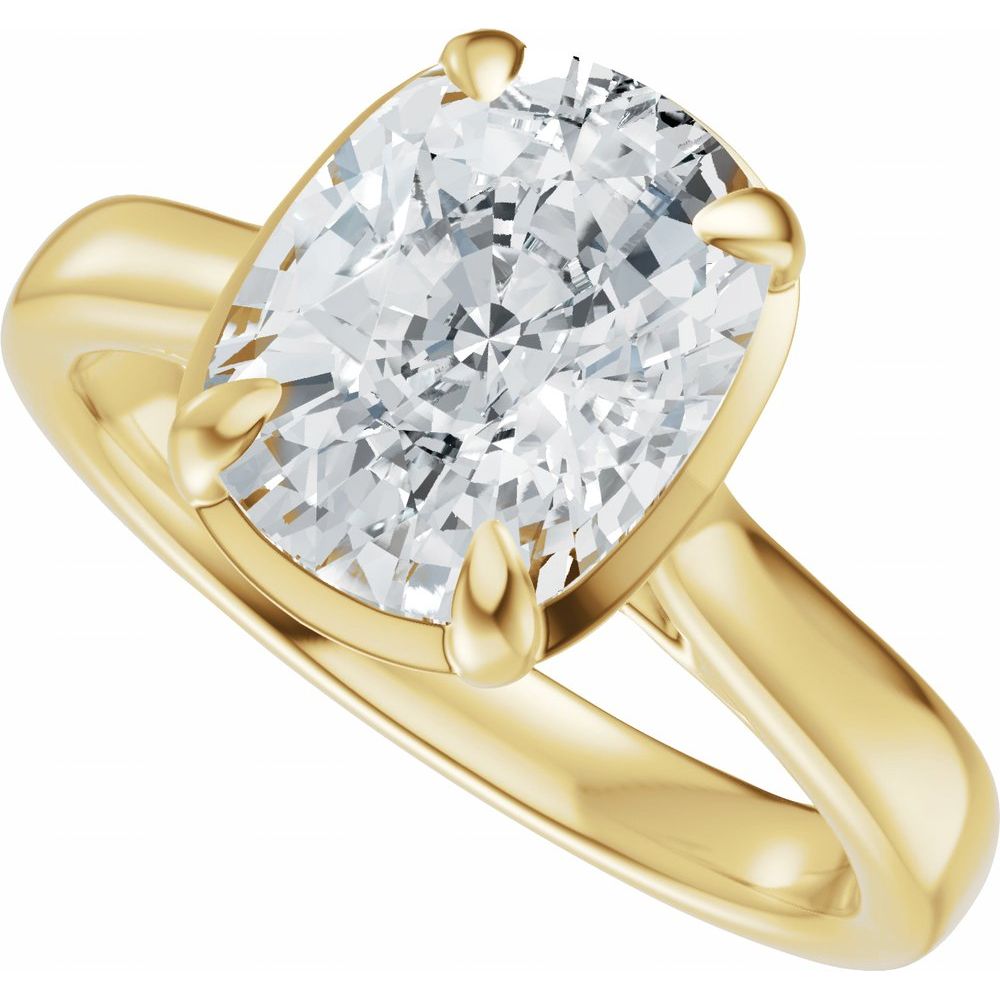 2.35 Carat Elongated Cushion Cut Diamond Engagement Ring in 14k Gold