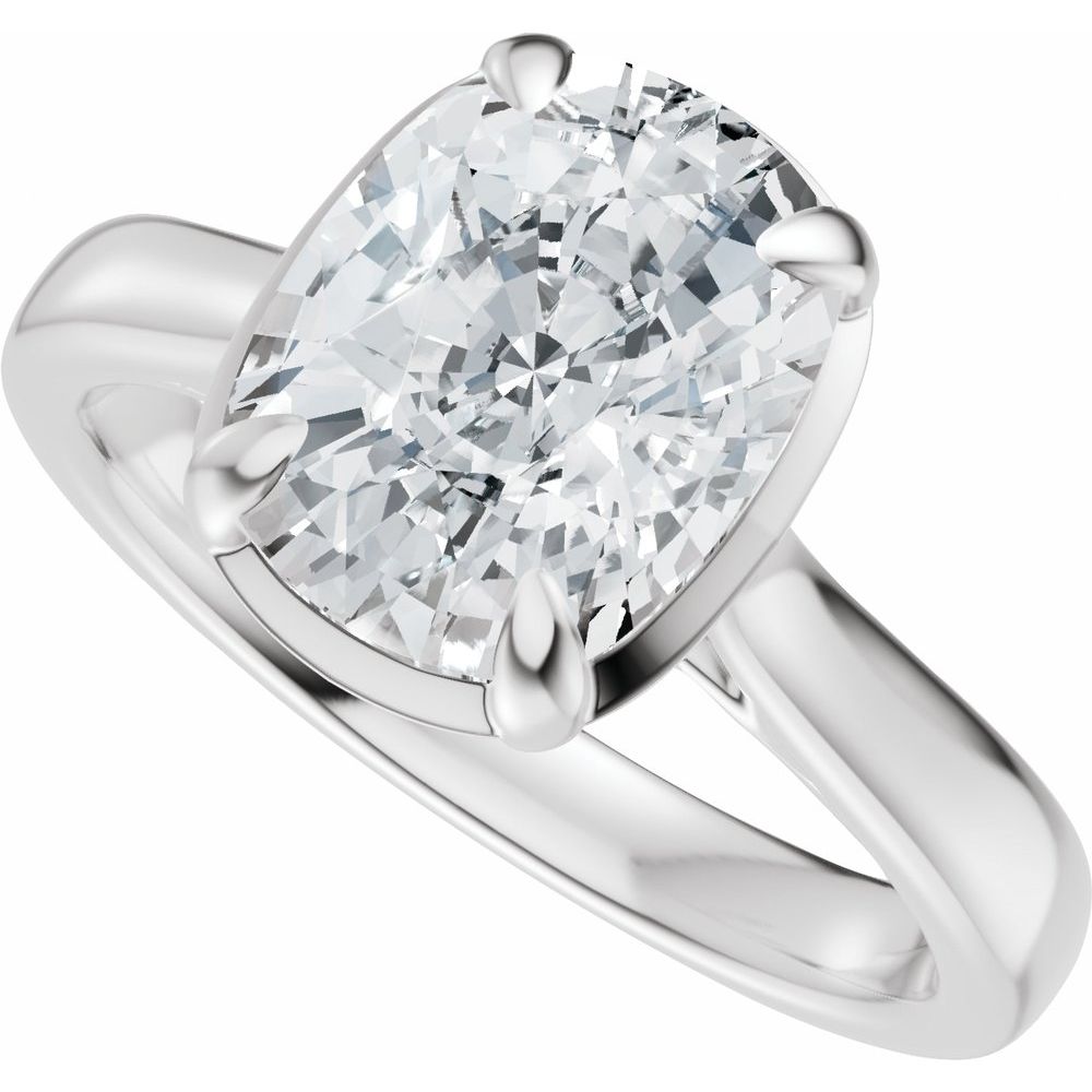 2.35 Carat Elongated Cushion Cut Diamond Engagement Ring in 14k Gold
