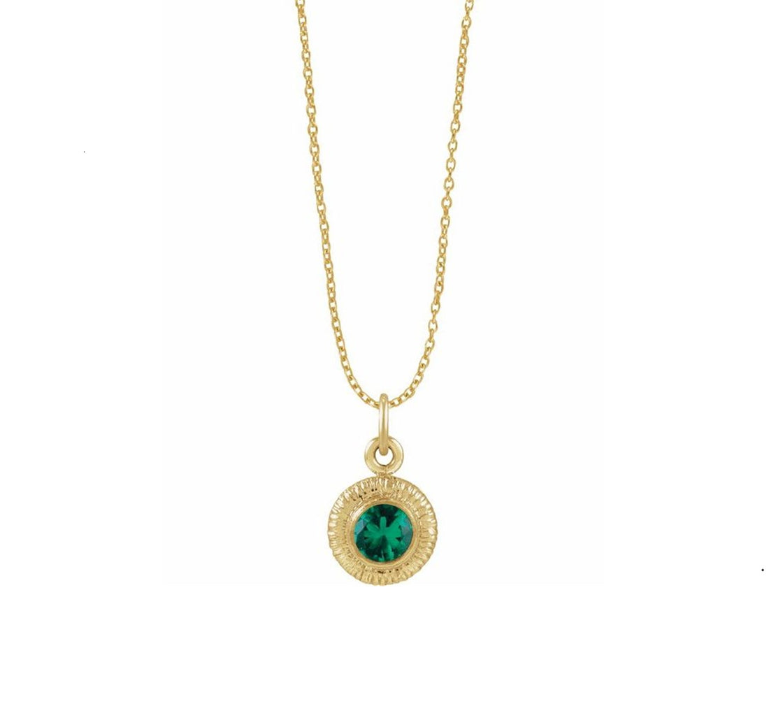 14k Yellow Gold Filled Emerald Necklace