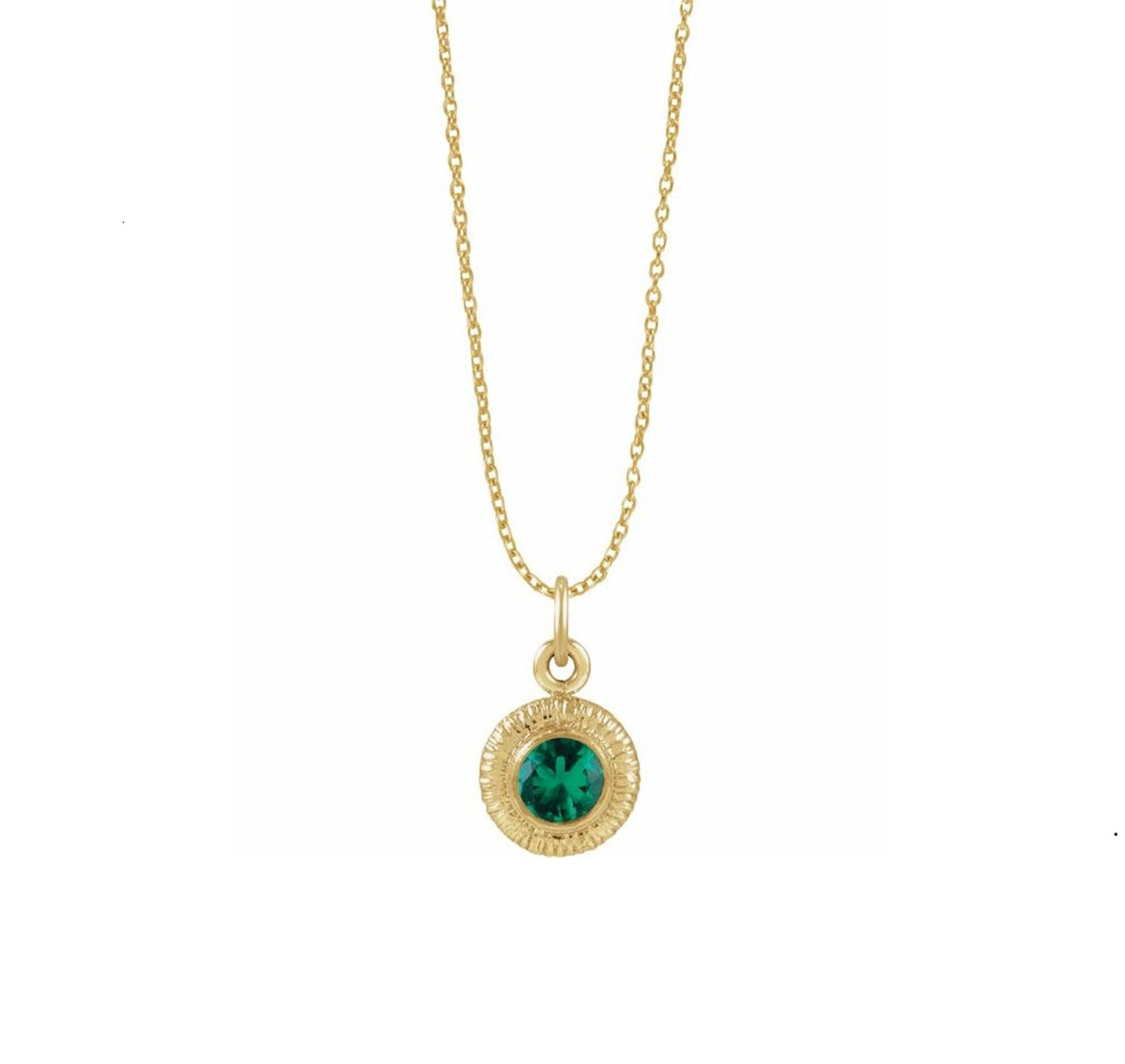 14k Yellow Gold Filled Emerald Necklace