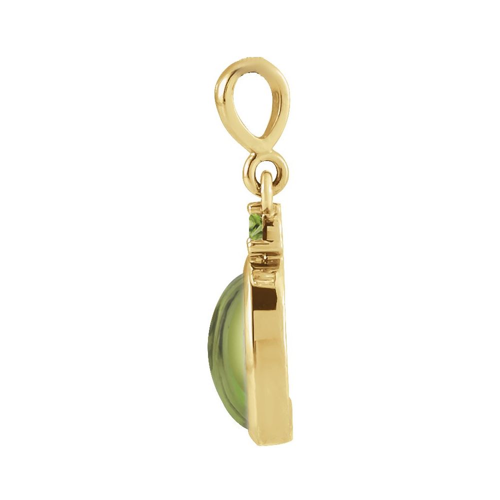 14k Natural Peridot Pendant, Peridot Charm, August Birthstone