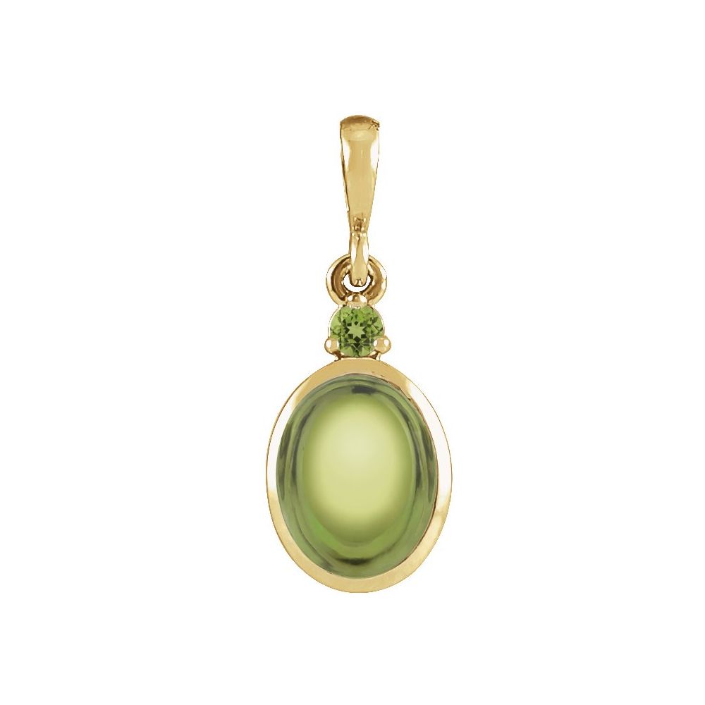14k Natural Peridot Pendant, Peridot Charm, August Birthstone
