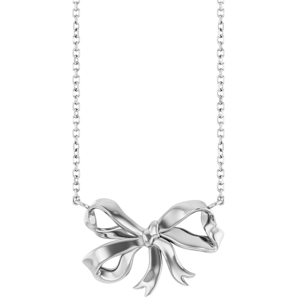 Sterling Silver Bow Necklace