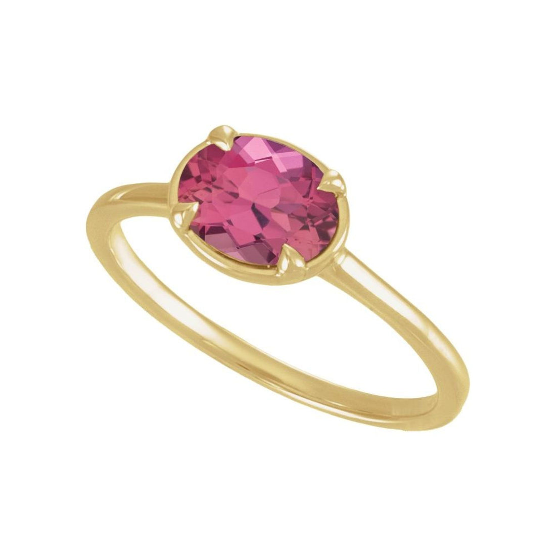 Natural Pink Tourmaline 1.35 Carat Birthstone Ring, October birthstone
