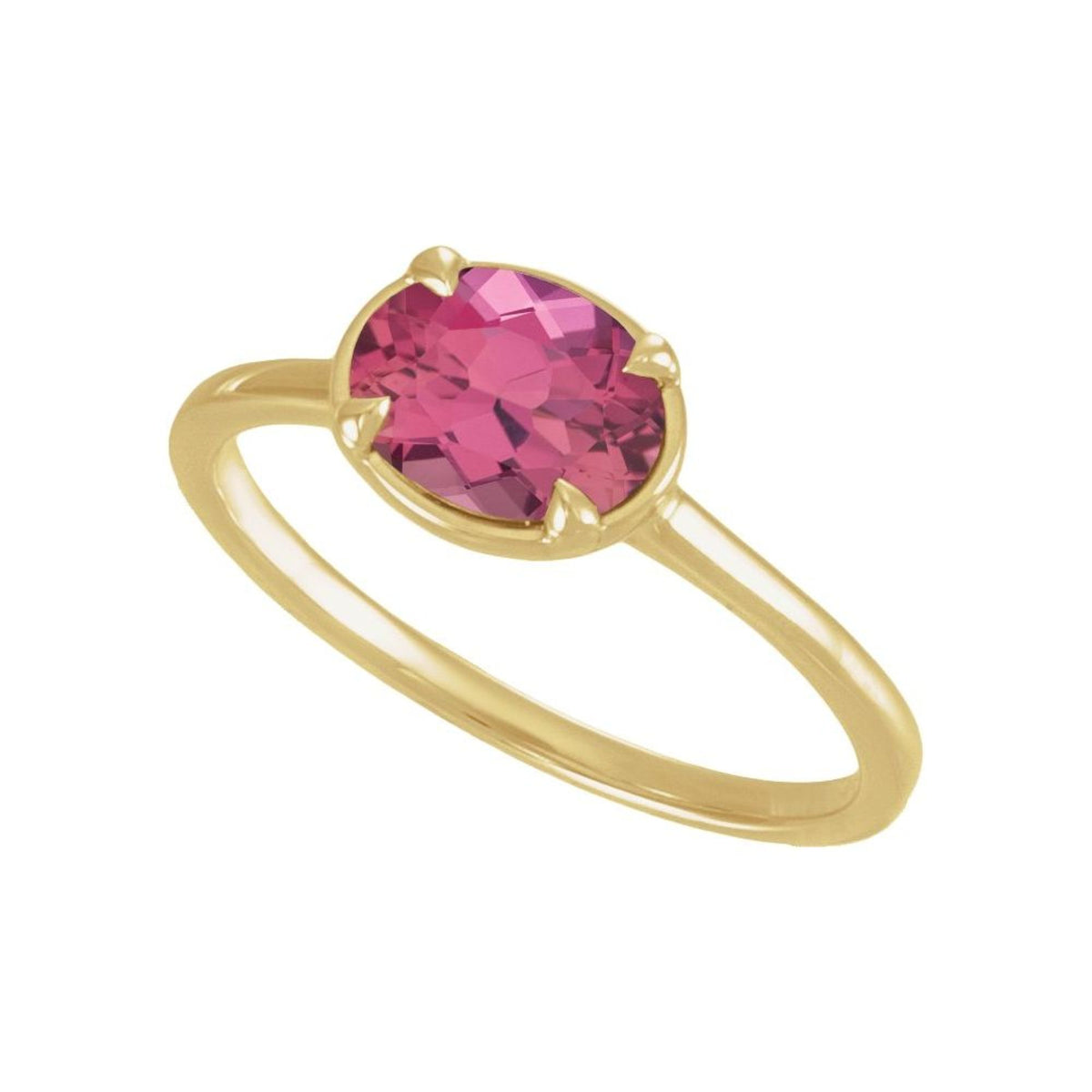 Natural Pink Tourmaline 1.35 Carat Birthstone Ring, October birthstone