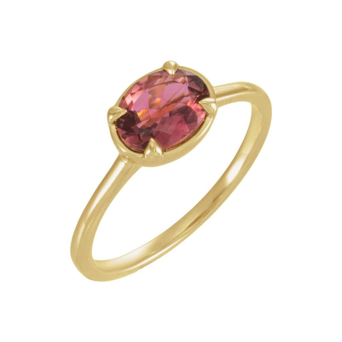 Natural Pink Tourmaline 1.35 Carat Birthstone Ring, October birthstone
