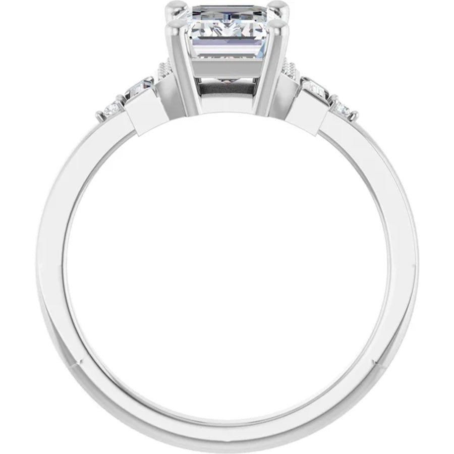 14k Gold 1.75 Carat Emerald Cut Diamond Engagement Ring