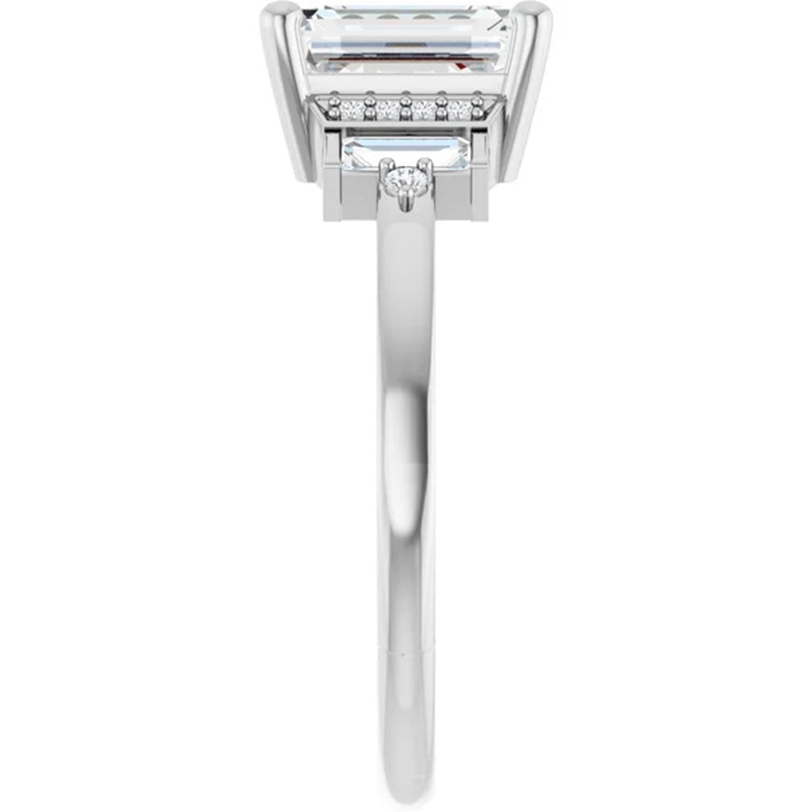 14k Gold 1.75 Carat Emerald Cut Diamond Engagement Ring