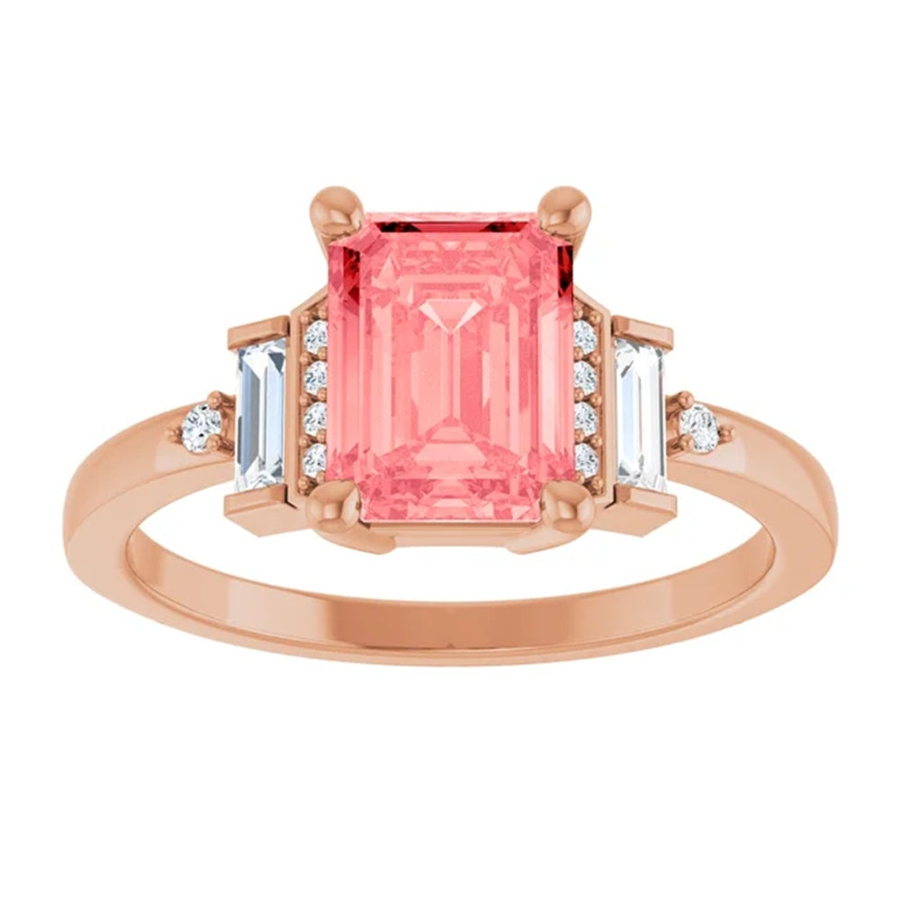 1.56 Carat Radiant Cut Fancy Color Diamond Engagement Ring in 14k Gold