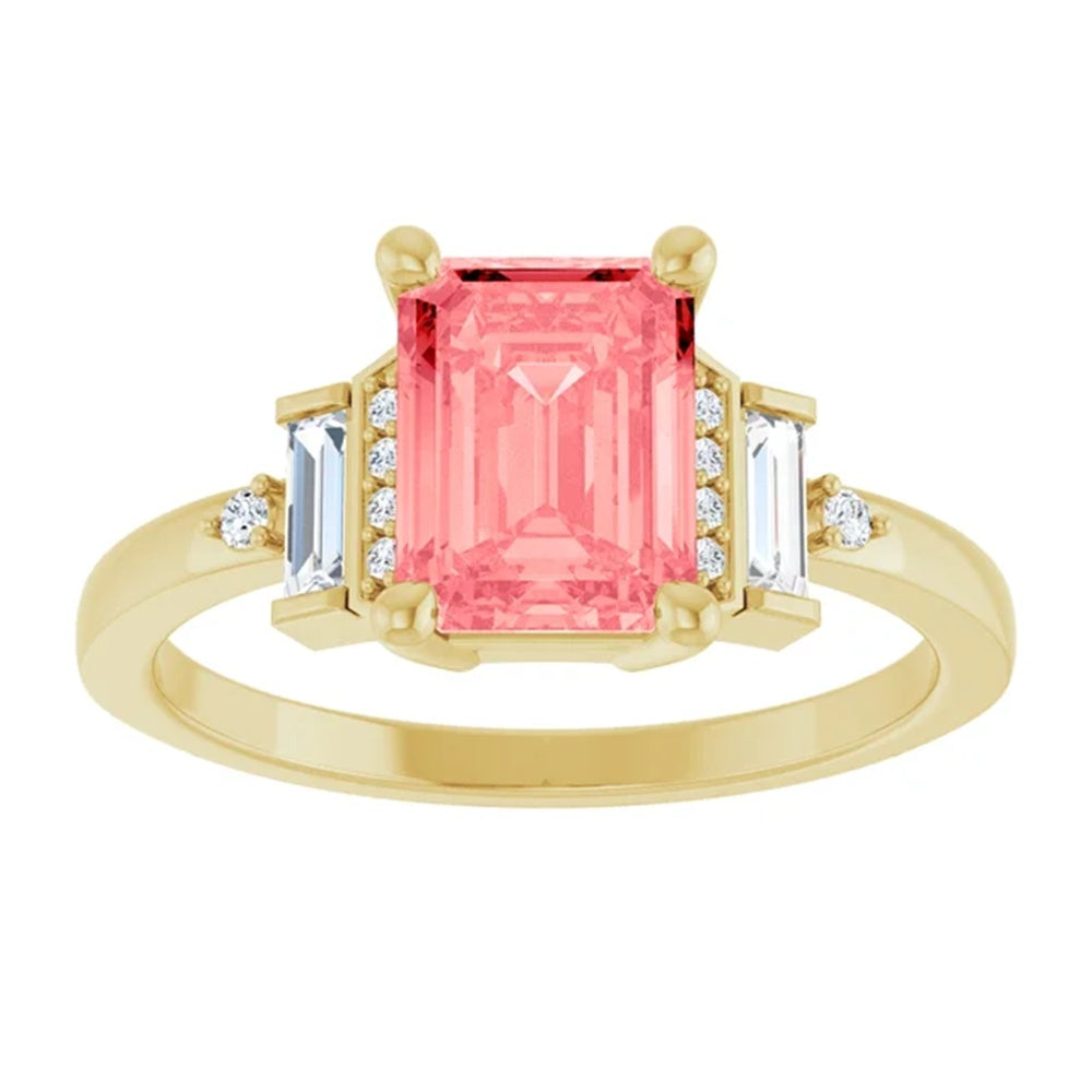 1.56 Carat Radiant Cut Fancy Color Diamond Engagement Ring in 14k Gold