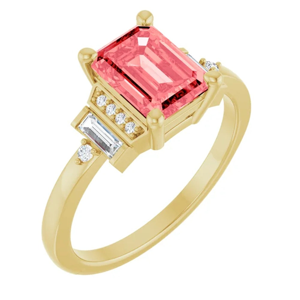 1.56 Carat Radiant Cut Fancy Color Diamond Engagement Ring in 14k Gold