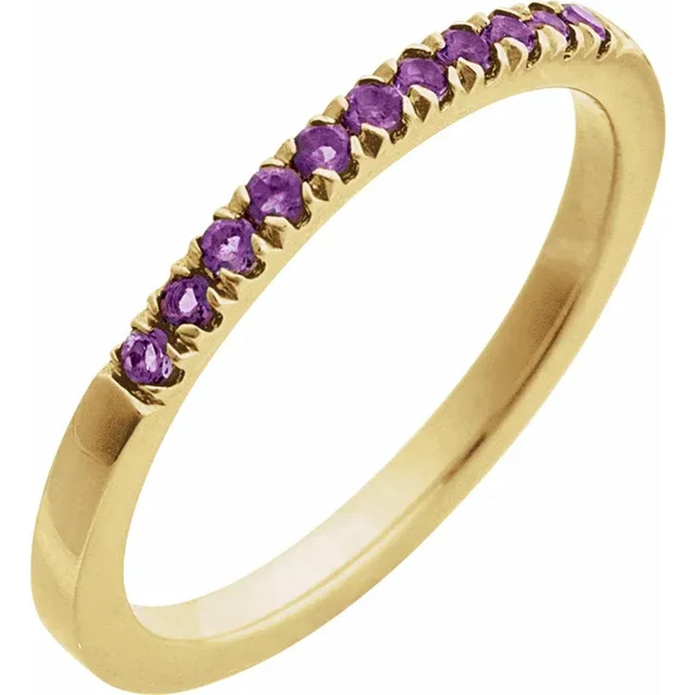 10k Gold Multi-stone Stackable Birthstone Band