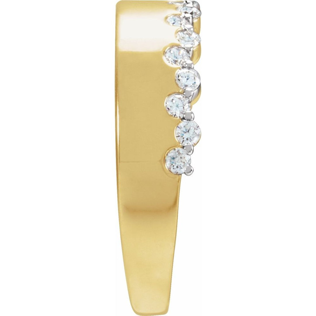 14k Yellow Gold Vermeil 1/3 Carat Asymmetric Diamond Wedding Band