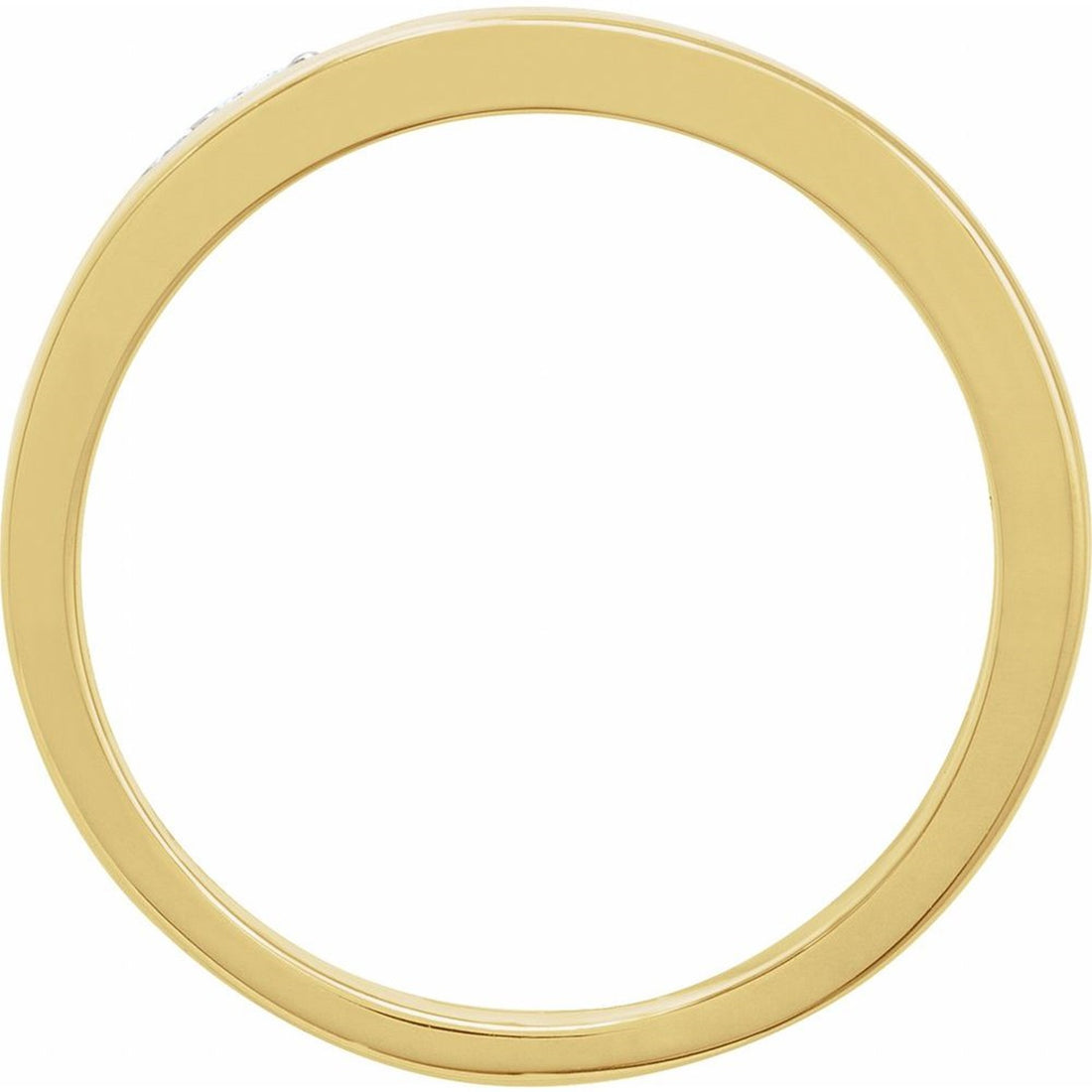 14k Yellow Gold Vermeil 1/3 Carat Asymmetric Diamond Wedding Band