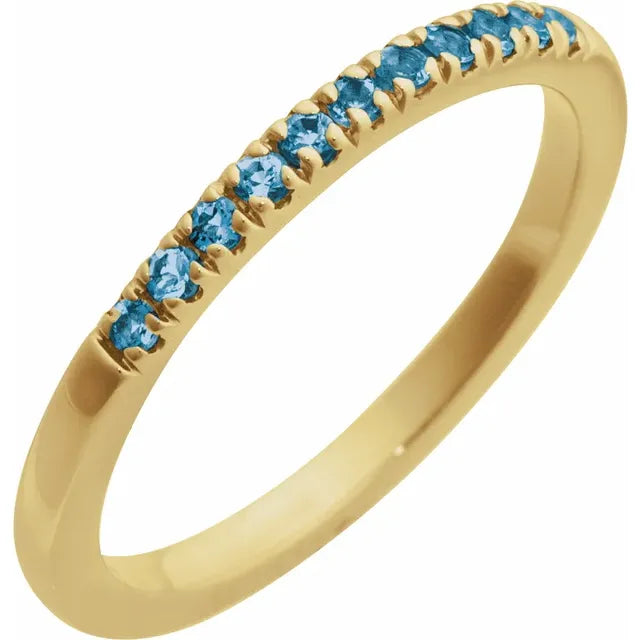 10k Gold Multi-stone Stackable Birthstone Band
