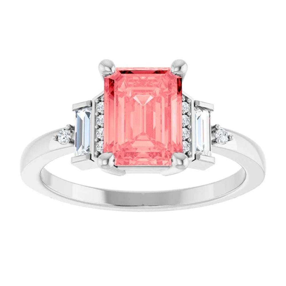 1.56 Carat Radiant Cut Fancy Color Diamond Engagement Ring in 14k Gold