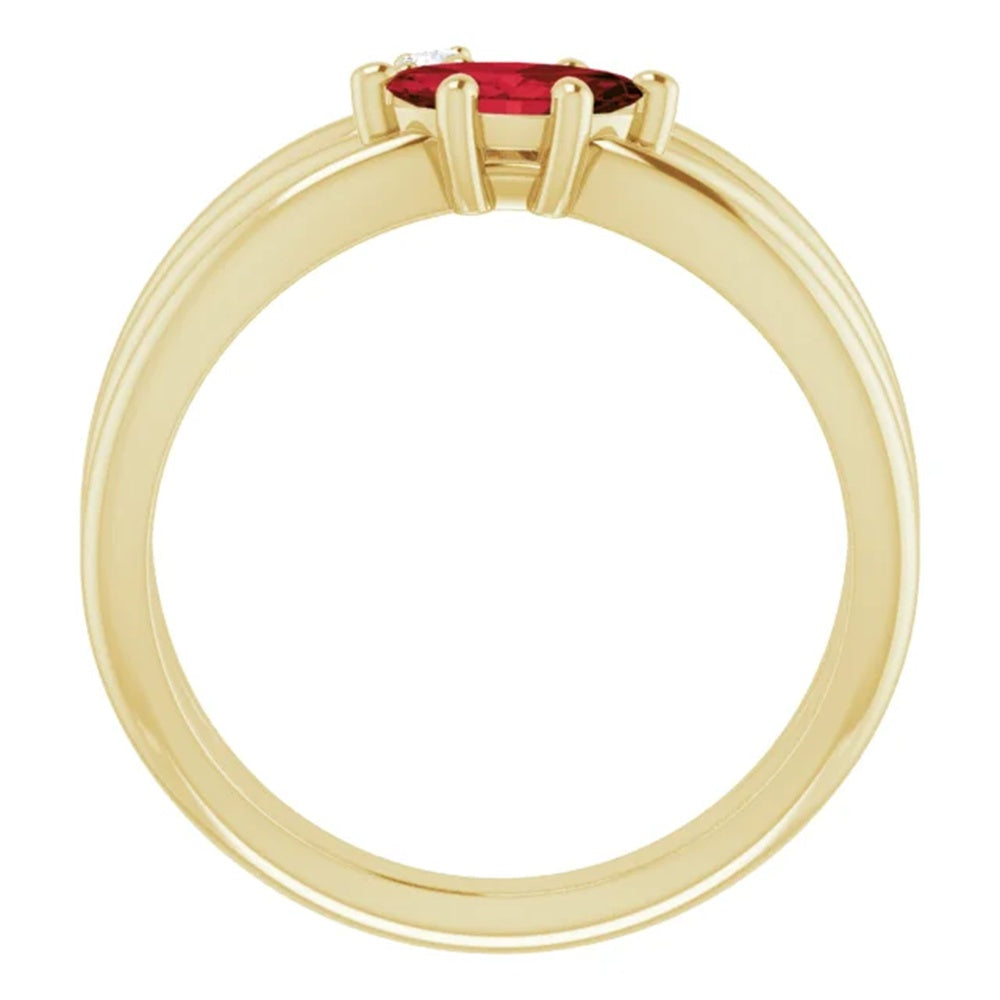 Gold Bujakan Natural Garnet & Diamond Statement Ring